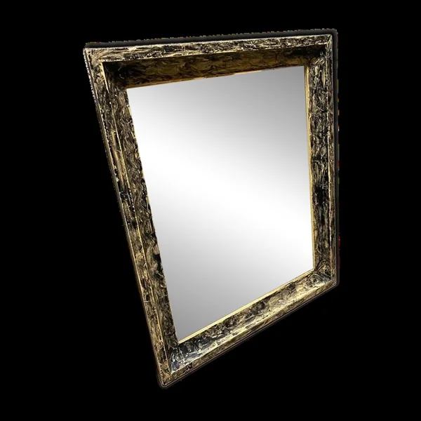 Miroir bois noir et blanc vintage