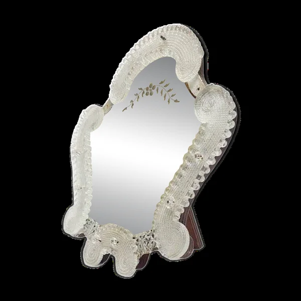 Miroir de maquillage Art Nouveau, Murano, Italie, années 1900.