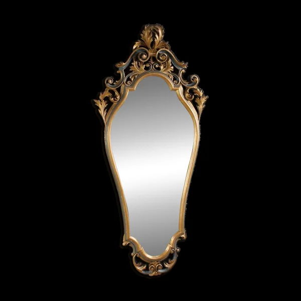 Miroir de style Louis XV en laque et dorure italienne du XXe siècle