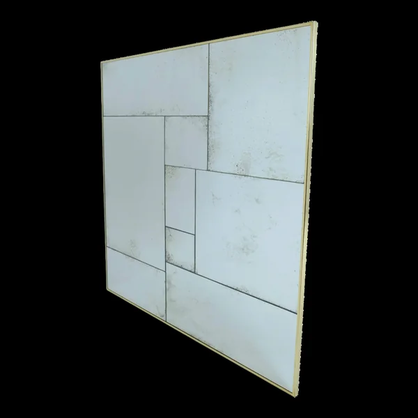 Miroir industriel artisanal cadre vieilli à la main et laiton