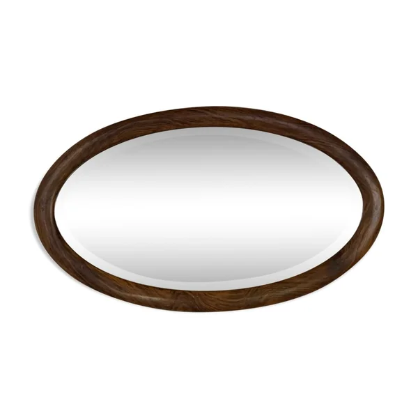 Miroir mural ovale bois et stuc