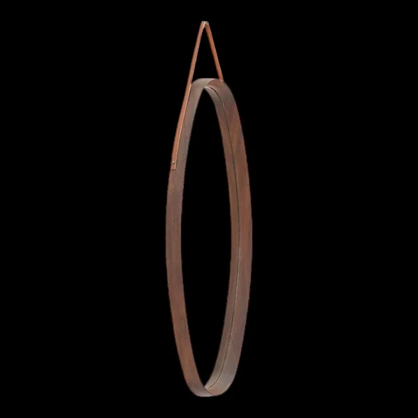 Miroir ovale en teck, années 1960