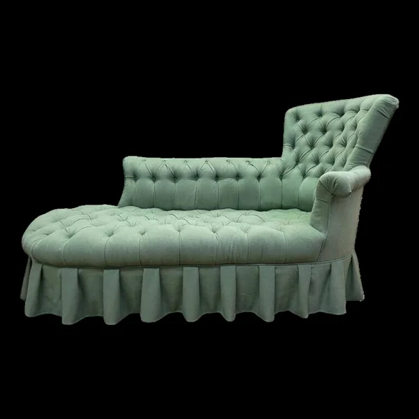 Méridienne époque Napoléon III laine verte
