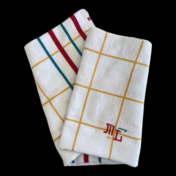 Nappe ancienne Jacquard style basque mongrammée ML - Métis - 130x145cm