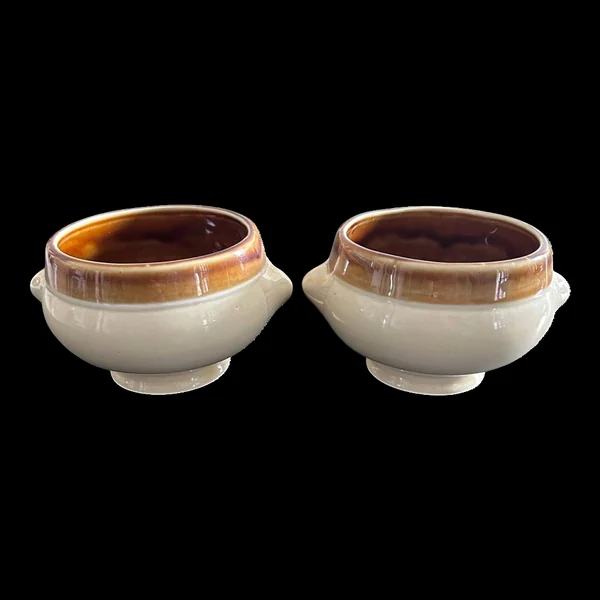 Paire de bols à soupe bicolores