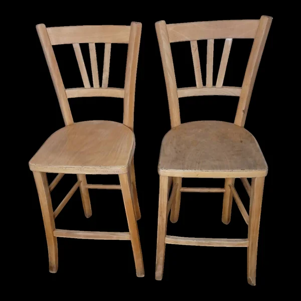 Paire de chaises bistrot hautes années 50