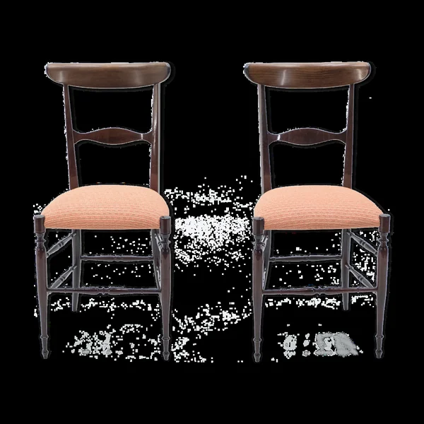 Paire de chaises Campanino Chiavari en noyer par Fratelli Levaggi 1950