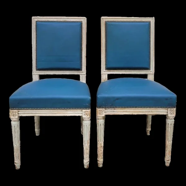 Paire de Chaises style Louis XVI ancienne patiné