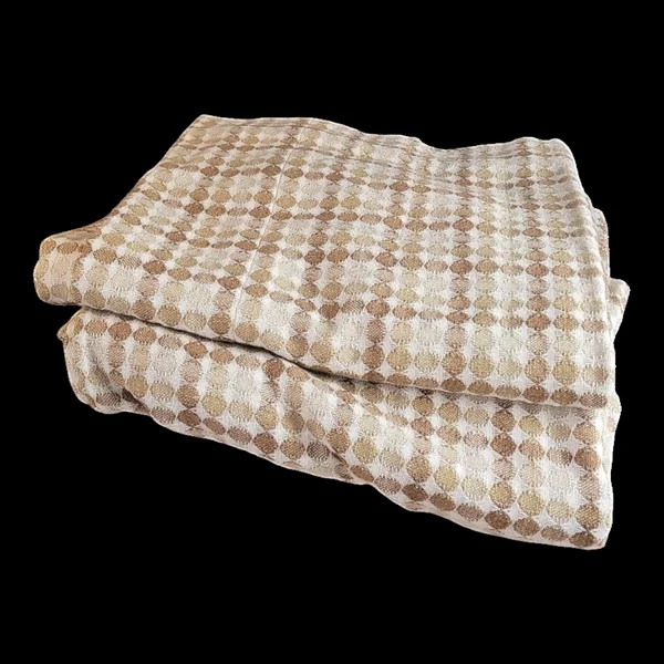 Paire de rideaux vintages en coton tissé