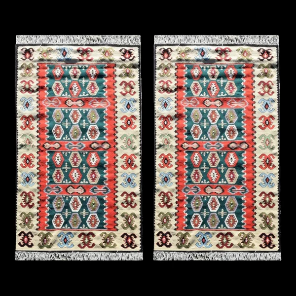 Paire de tapis kilims turcs : 1,00 x 1,55 mètres