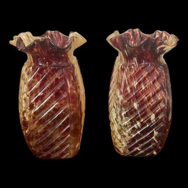 Paire de vases en verre de Clichy