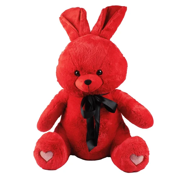 Peluche Lapin rouge nœud noir - Kalidou