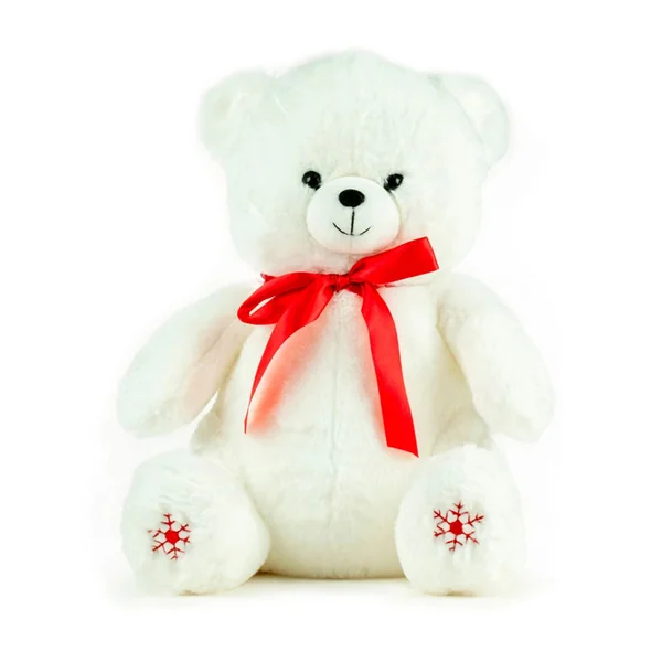 Peluche Ours Beige Flocon Rouge - Kalidou