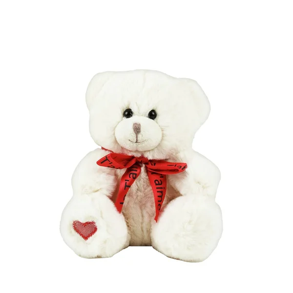 Peluche Ours écru Coeur rouge - Kalidou