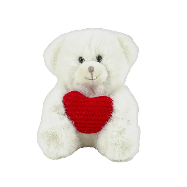 Peluche Ours écru Coeur rouge - Kalidou