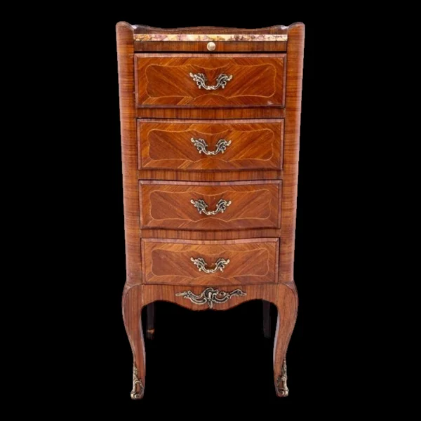 Petite commode ancienne à plateau en marbre, France, vers 1930