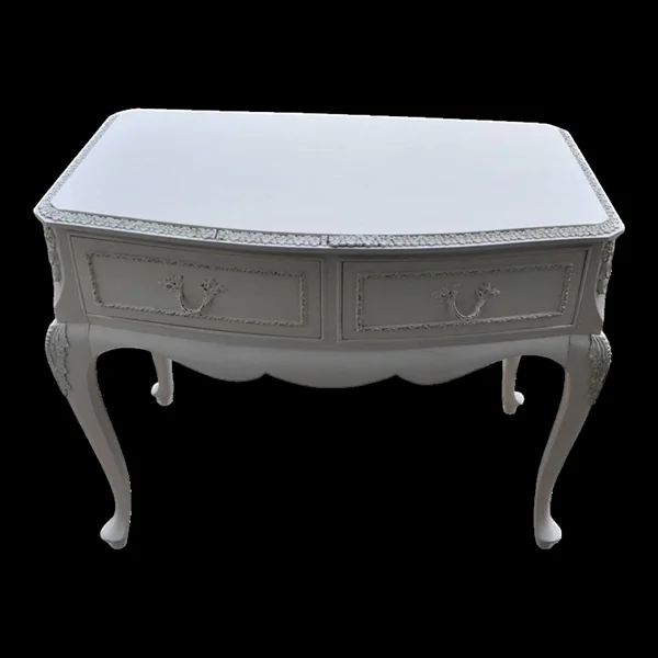 Petite commode Louis XV en bois peint blanc, style rocaille vintage des années 1960