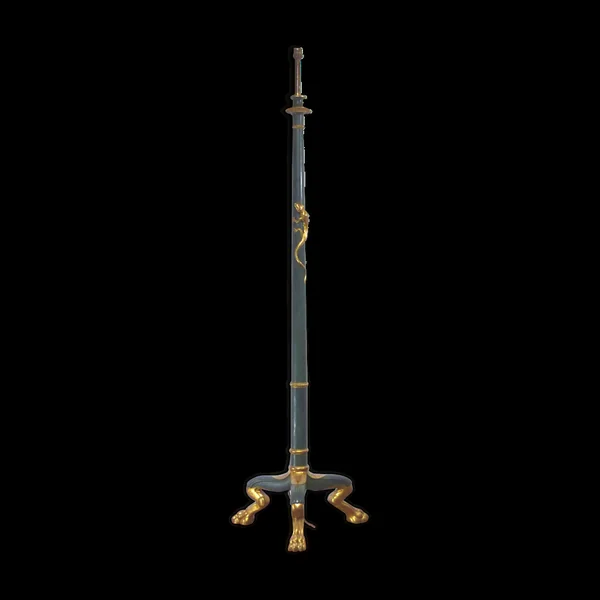 Pied de lampe de parquet en bois sculpté de style étrusque