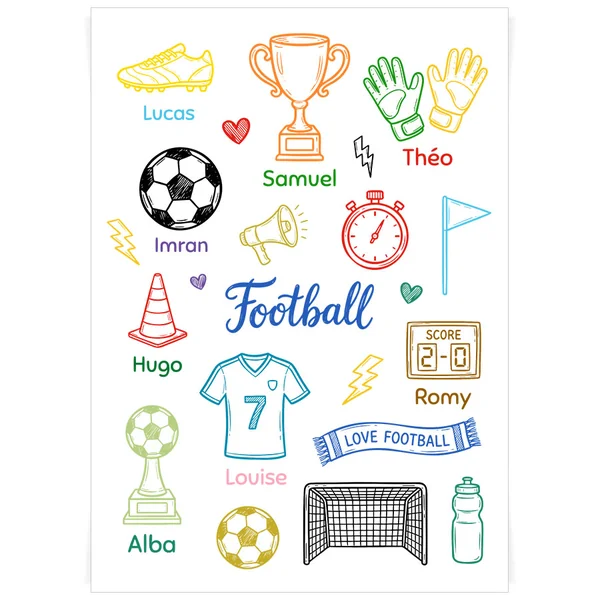 Planche de tatouages à personnaliser - Foot color