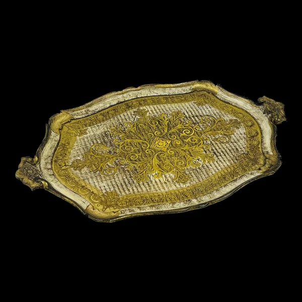 Plateau vintage baroque doré