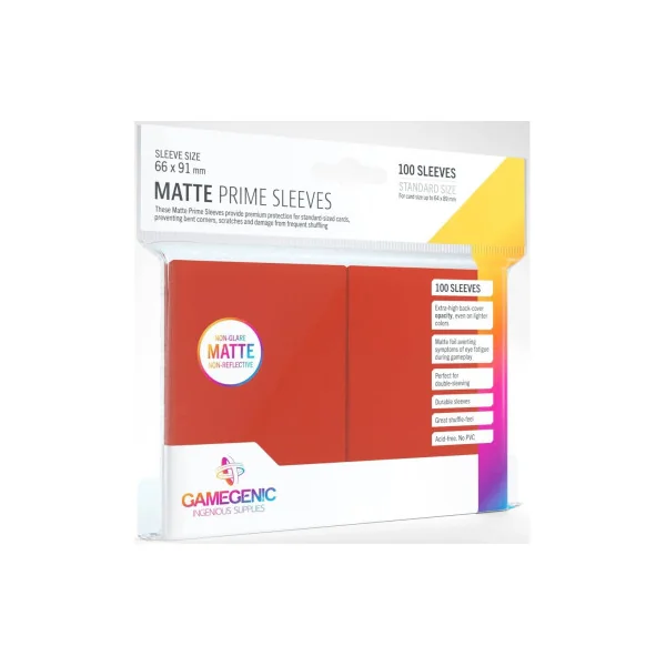 Protèges-cartes Standard - Prime Matte Rouge - Gamegenic