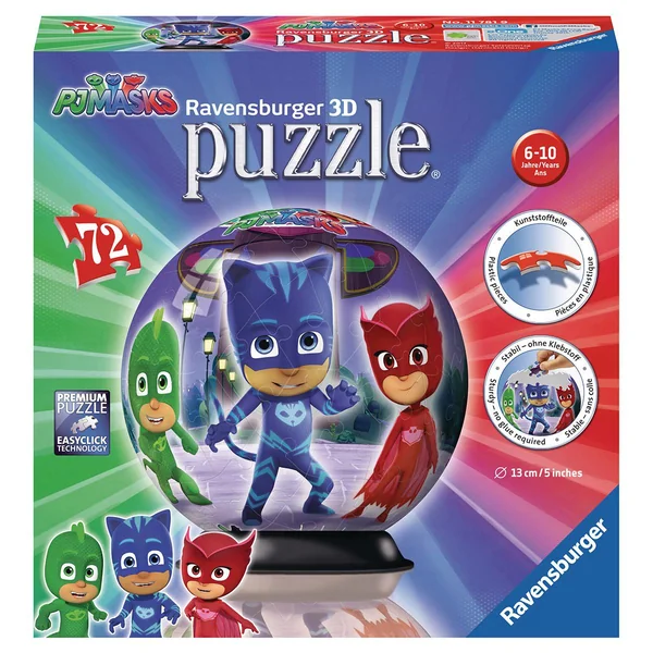 Puzzle 3D rond 72 pièces - Pyjamasques