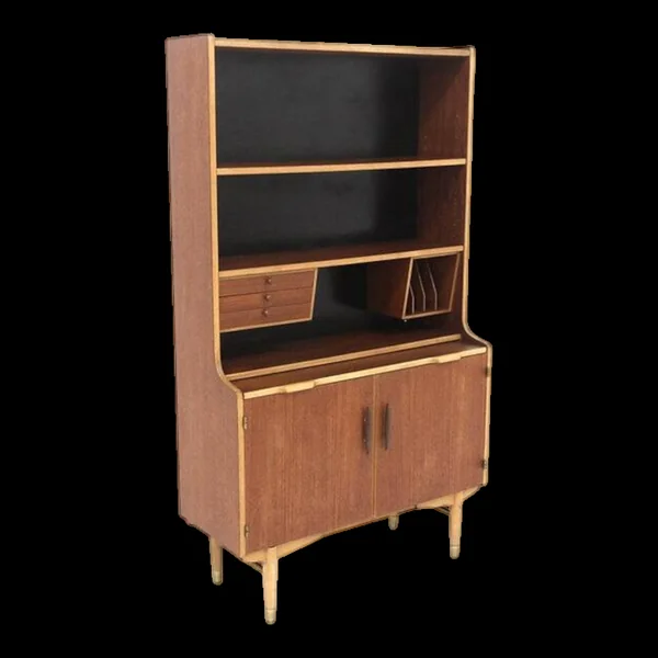 Secrétaire scandinave en teck, Hugo Troeds, Bjärnum, Suède, 1950