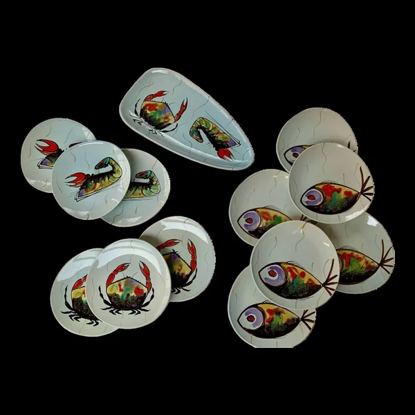 Service à poisson 13 pièces, Bernard Serraz 1960