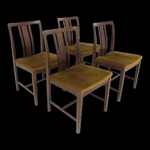 Set de 4 chaises scandinave en chêne, Linde Nilsson, Lammhult, Suède, 1960