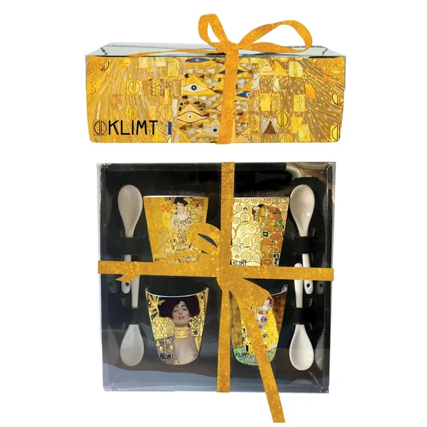 Set de 4 tasses assorties avec cuillères - Klimt
