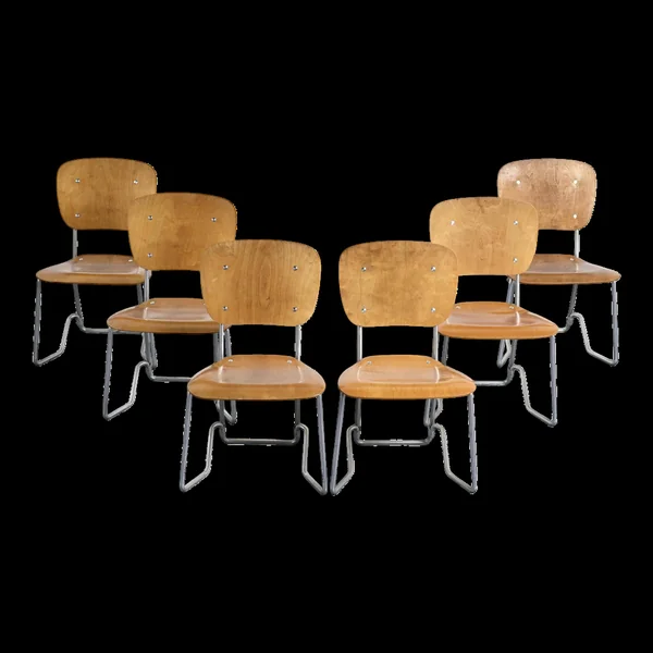 Suite de 6 chaises Alu-Flex par Armin Wirth, vers 1965