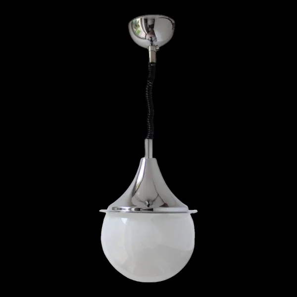 Suspension boule Space age verre et chrome