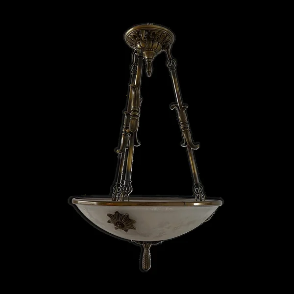 Suspension en laiton et verre dépoli