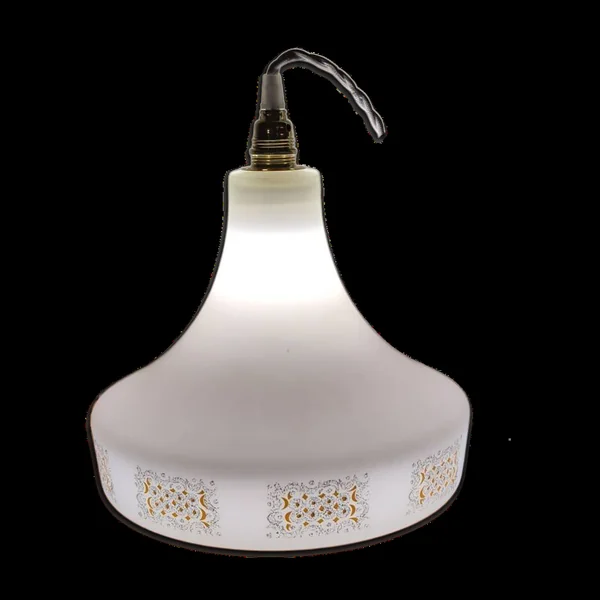 Suspension en opaline décor géométrique