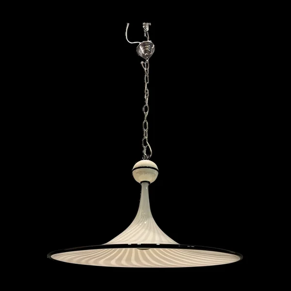 Suspension italien en verre de Murano noir et blanc