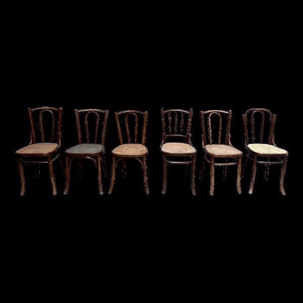 Série de 6 chaises bistrot cannée
