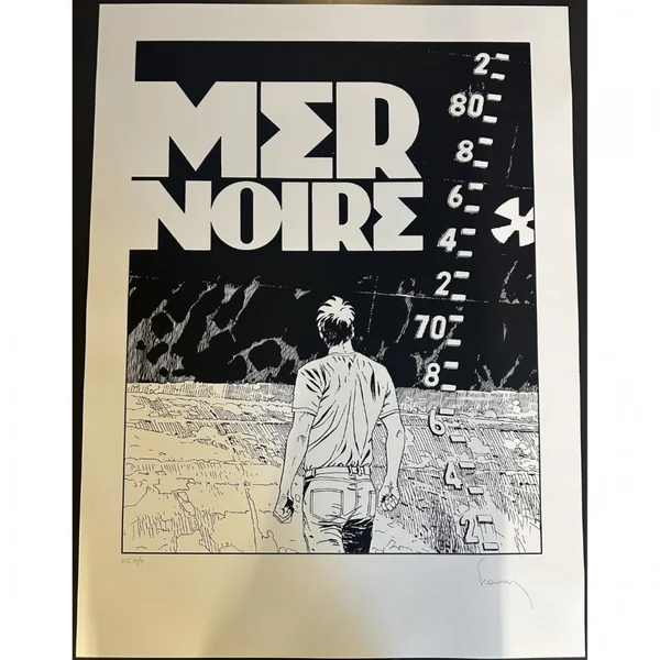 Sérigraphie Largo Winch - Mer Noire - Version N&B