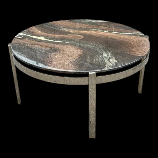 Table basse en chrome et marbre de Bendixen, Danemark, années 1970