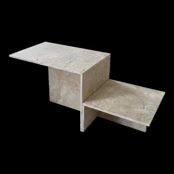 Table basse en travertin « escalier »