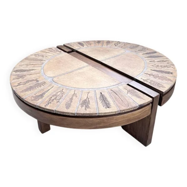 Table basse Roger Capron « grain de café »