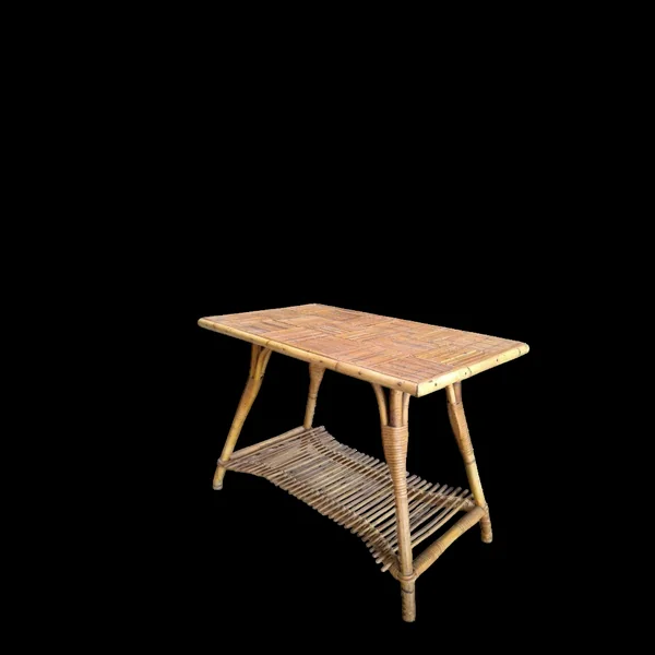Table basse vintage en rotin