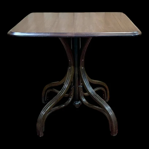 Table bistrot en acajou et hêtre, fabrication des années 50