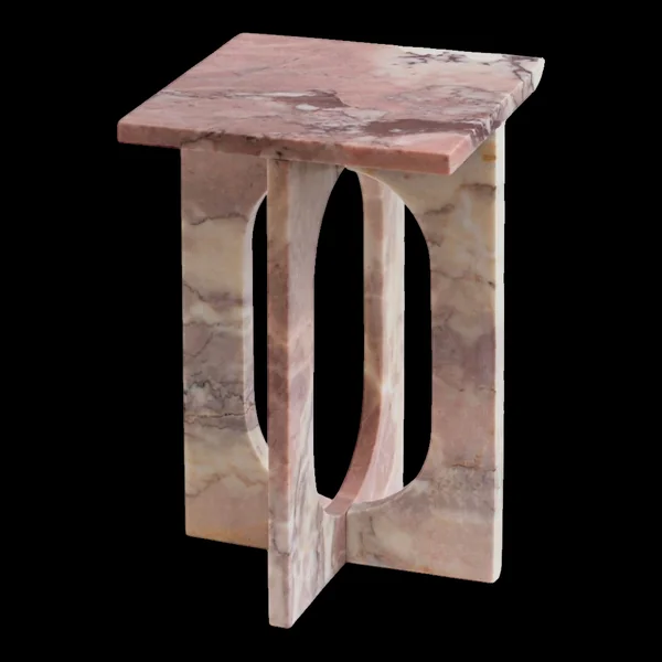 Table d'appoint en marbre rose "BOND"