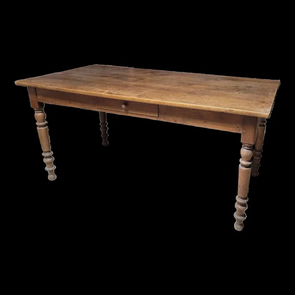 Table de bistrot restaurant en chêne massif ancienne, 1900s -1m53