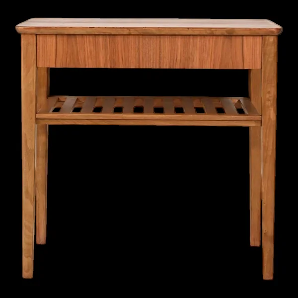 Table de chevet scandinave avec étagère à lattes