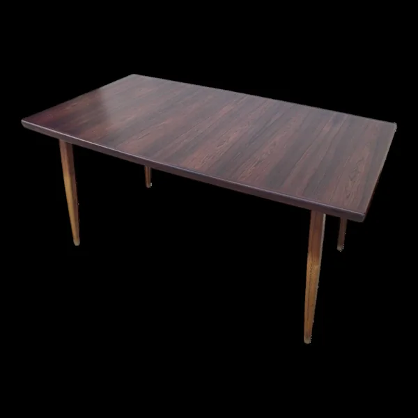 Table scandinave en palissandre de Rio à rallonges 1960s