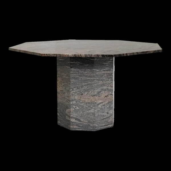 Table à manger octogonale vintage en granit, pierre naturelle