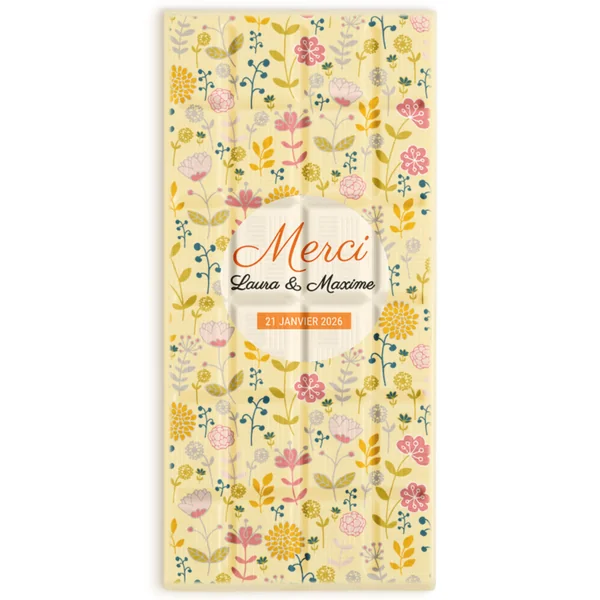 Tablette de chocolat personnalisé - Petites Fleurs