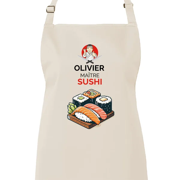 Tablier Adulte à personnaliser - Maître Sushi