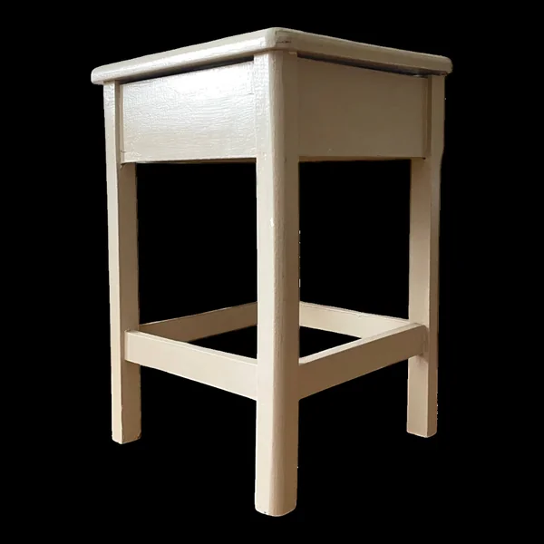Tabouret coffre vintage beige